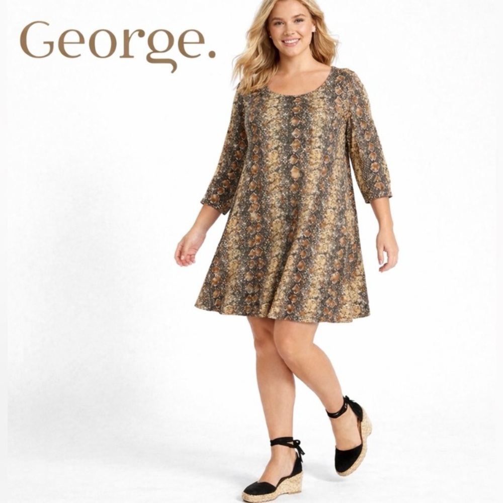 2X George NWT Plus Print Skater Style Dress